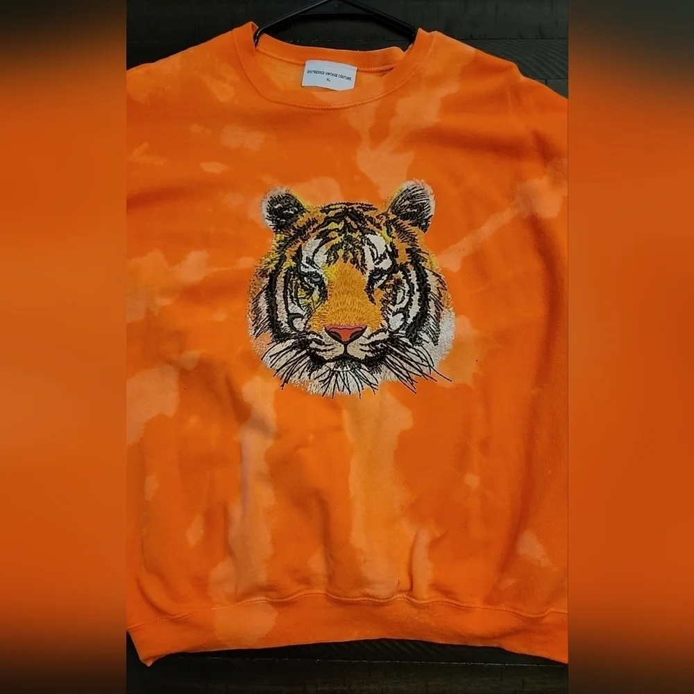 Neon Orange Tiger Sweatshirt - Picture 2 of 2